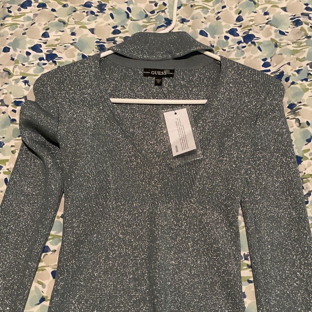 GUESS Shimmering Silver Sweater